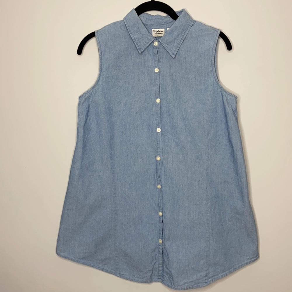 Maternity denim button down - Picture 3 of 5